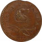 1786 New Jersey Copper. Maris 23-R, W-4945. Rarity-3. Narrow Shield, Curved Plow Beam. MS-62 BN (PCG