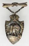 1908 Lake George, New York Regatta Association Award Badge. Silver. 52 x 88 mm overall. 48.11 grams.