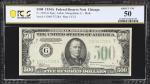Fr. 2202-G. 1934A $500 Federal Reserve Mule Note. Chicago. PCGS Banknote About Uncirculated 50.