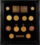 Framed Set of (7) Medal Electrotypes Awarded to Charles P. Gruppe. By Medallic Art Company.