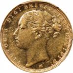 AUSTRALIA. Sovereign, 1883-M. Melbourne Mint. Victoria. PCGS AU-58.