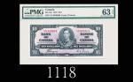 1937年加拿大银行10元1937 Bank of Canada $10, s/n L/T5408504, Coyne/Towers. PMG EPQ63 Choice UNC