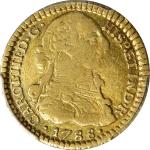 COLOMBIA. Escudo, 1788-P SF. Popayan Mint. Charles III. PCGS EF-45.