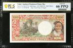 TAHITI. Institut dEmission dOutre-Mer. 1000 Francs, ND (1971). P-27a. PCGS Banknote Gem Uncirculated