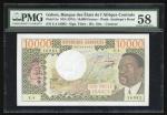 1974年加蓬10000法郎, 编号 E.4 16982. PMG 58