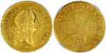 1676年查理二世“大象与堡垒”版5基尼金币，NGC AU 53，被受追捧的一枚金币