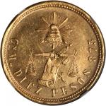 MEXICO. 10 Pesos, 1887-CnM. NGC MS-63 PL.