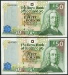 Royal Bank of Scotland plc, Gogaburn commemorative issue, ｣50 (2), 2005, serial numbers RBS 09283, 0