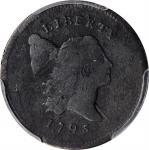 1795 Liberty Cap Half Cent. C-3. Rarity-5+. Plain Edge, Punctuated Date. Fine Details--Damage (PCGS)