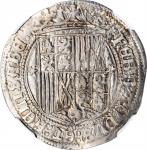 SPAIN. Real, ND (1497-1504)-S. Seville Mint. Ferdinand & Isabel. NGC AU-55.