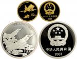 2007年中国歼-10飞机纪念金银币套装 完未流通
