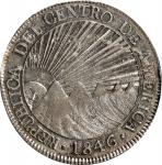 GUATEMALA. Central American Republic. 8 Reales, 1846/2-NG AE/MA. Nueva Guatemala Mint. PCGS AU-58.