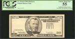Fr. 2126-D. 1996 $50  Federal Reserve Note. Cleveland. PCGS Currency Choice About New 55. Insufficie