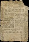 RI-223. Rhode Island. January 15, 1776. 4 Shillings. Good, split and taped.