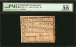 MD-116. Maryland. June 28, 1780. $2. PMG About Uncirculated 55.