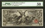 Fr. 268. 1896 $5 Silver Certificate. PMG About Uncirculated 50.