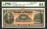 MEXICO. Banco Mercantil de Monterrey. 50 Pesos, ND. P-S355As. Specimen. Choice Uncirculated 64 EPQ.