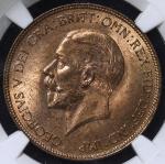 GREAT BRITAIN George V ジョージ5世(1910~36) Penny 1929 NGC-MS64RB UNC+