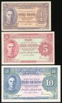 1941年马来亚纸币1分，5分及10分，UNC品相
