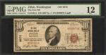 Zillah, Washington. $10 1929 Ty. 1. Fr. 1801-1. The First NB. Charter #9576. PMG Fine 12.