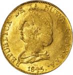 COLOMBIA. 1845-UM 16 Pesos. Popayán mint. Restrepo M212.21. MS-62 (PCGS).