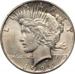 1928 Peace Silver Dollar. AU-58 (PCGS).