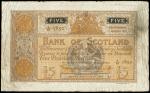 Bank of Scotland, ｣5 (3), 1937, 1941, 1943, prefixes 4/N, 17/O, 20/Q, orange-brown, arms top centte 
