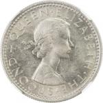 NEW ZEALAND: Elizabeth II, 1952-, 6 pence, 1956, KM-28.2, NGC graded MS65.
