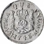 MEXICO. 1/2 Real, 1746-Mo M. Mexico City Mint. Philip V. NGC MS-63.