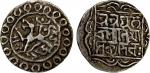 TRIPURA: Kalyana Manikya, 1626-1660, AR ½ tanka (5.19g), SE1548, KM-123, R&B-206, lion left, border 