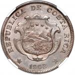 COSTA RICA, 50 céntimos, 1902 CY, NGC AU 58.