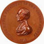 1845 James K. Polk Indian Peace Medal. Bronze. First Size. Julian IP-24, Prucha-46. Second Reverse. 