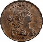 1803 Draped Bust Cent. S-258. Rarity-1. Small Date, Large Fraction. MS-64 RB (NGC). CAC.