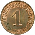 1 Dollar token copper undated (1890 / 1912). Extremley fine /uncirculated, mint condition, small spo
