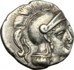 Greek Coins, Southern Apulia, Tarentum. AR Diobol, c. 325-280 BC. HN Italy 976, Vlasto 1366. 1.14 g.