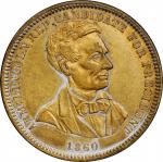 1860 Abraham Lincoln Political Medal. DeWitt-AL 1860-52, Cunningham 1-630B, King-49. Brass. Plain Ed
