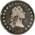 1795 Flowing Hair Silver Dollar. BB-21, B-1. Rarity-2. Two Leaves. Fine Details--Edge Repaired (PCGS