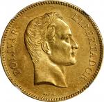 VENEZUELA. 100 Bolivares, 1889. Caracas Mint. NGC AU-58.