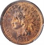 1871 Indian Cent. Shallow N.  FS-901. MS-63 RB (PCGS).