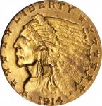 1914-D Indian Quarter Eagle. MS-61 (NGC).