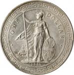 1910/00-B年英国贸易银元站洋一圆银币。孟买铸币厂。GREAT BRITAIN. Trade Dollar, 1910/00-B. Bombay Mint. PCGS MS-61 Gold Sh
