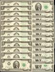 Lot of (24) Fr. 1935 & 1935*. 1976 $2 Federal Reserve Notes. Choice to Gem Uncirculated. District Se