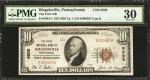 Riegelsville, Pennsylvania. $10 1929. Ty 1. Fr. 1801-1. The First NB. Charter #9202. PMG Very Fine 3