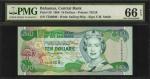 BAHAMAS. Central Bank of the Bahamas. 10 Dollars, 1996. P-59. PMG Gem Uncirculated 66 EPQ.