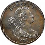 1807 Draped Bust Cent. S-274. Rarity-3+. Small Fraction. AU Details--Repaired (PCGS).