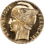 1935年法国10分。巴黎铸币厂。FRANCE. 100 Francs, 1935. Paris Mint. PCGS MS-64 Prooflike.