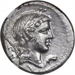 ROMAN REPUBLIC. P. Crepusius. AR Denarius (3.81 gms), Rome Mint, ca. 82 B.C. NGC Ch MS, Strike: 5/5 