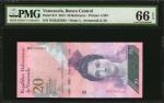 VENEZUELA. Banco Central. 20 Bolivares, 2013. P-91f. PMG Gem Uncirculated 66 EPQ.