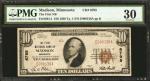 Madison, Minnesota. $10 1929 Ty. 1. Fr. 1801-1. The First NB. Charter #6795. PMG Very Fine 30.
