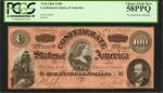 T-65. Confederate Currency. 1864 $100. PCGS Choice About New 58 PPQ.